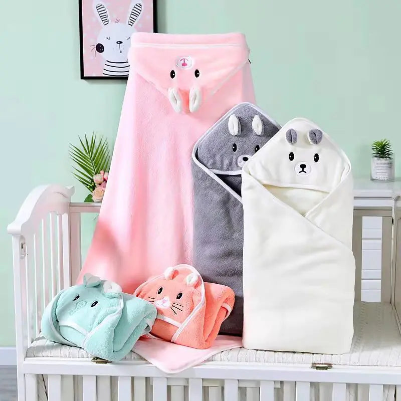 Toalla de Baño para Bebé con Capucha de Algodón y Orejas de Dibujos Animados