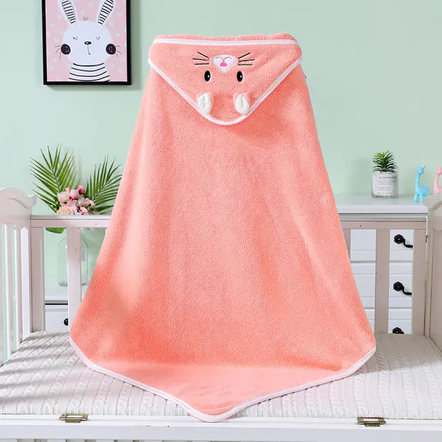 Toalla de Baño para Bebé con Capucha de Algodón y Orejas de Dibujos Animados