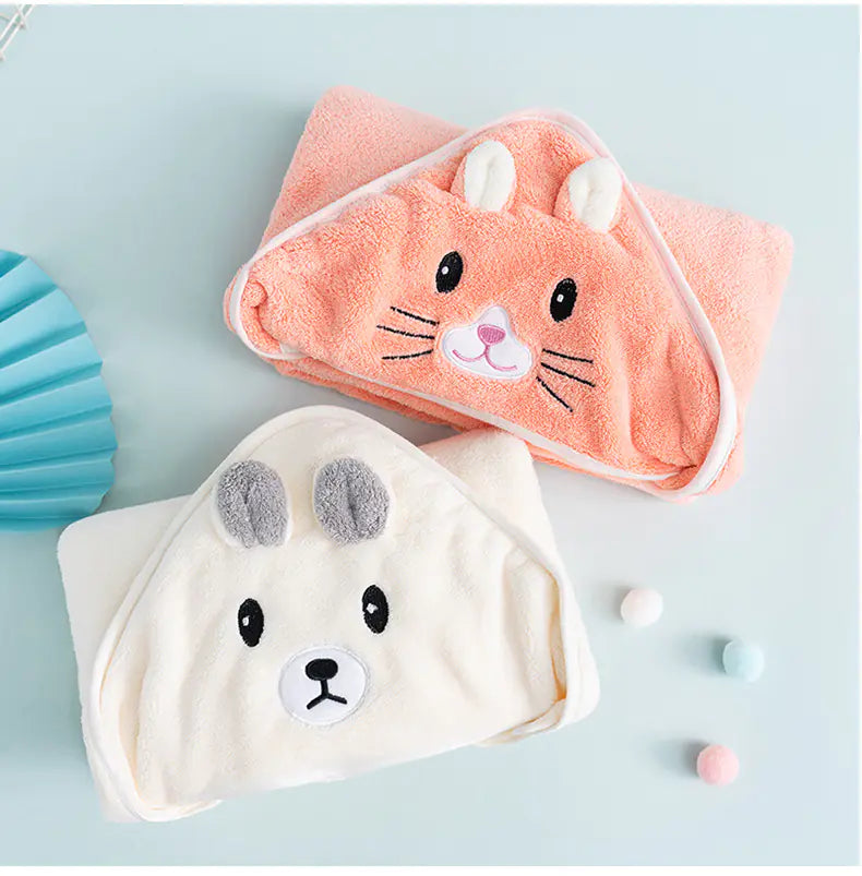 Toalla de Baño para Bebé con Capucha de Algodón y Orejas de Dibujos Animados