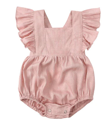 Body de Lino con Volantes para Bebé Niña - Pelele Infantil