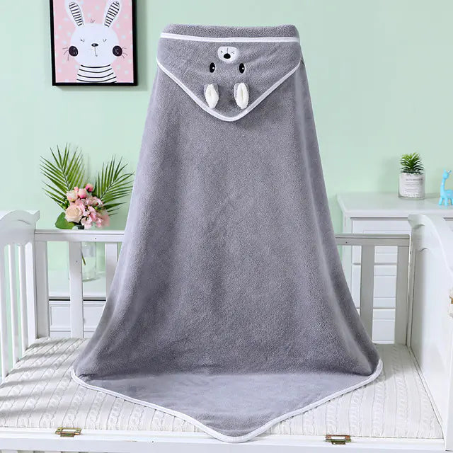Toalla de Baño para Bebé con Capucha de Algodón y Orejas de Dibujos Animados