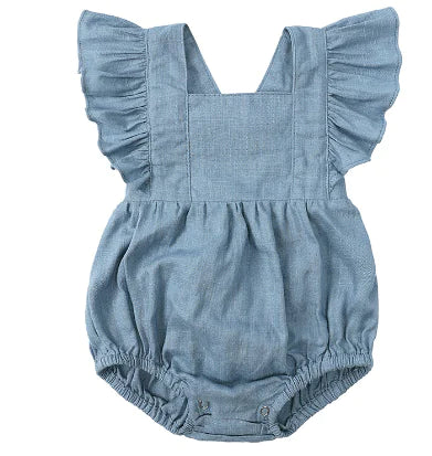 Body de Lino con Volantes para Bebé Niña - Pelele Infantil