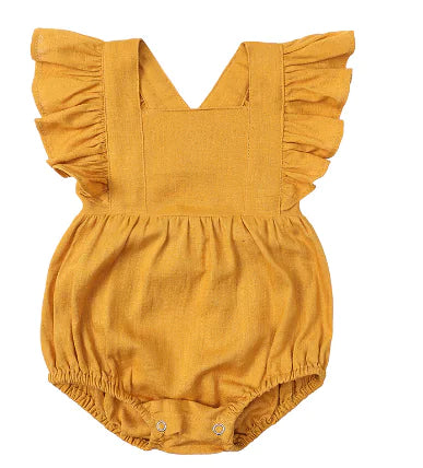 Body de Lino con Volantes para Bebé Niña - Pelele Infantil